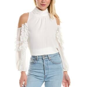 Vince Camuto Pleated Blouse White Size XL